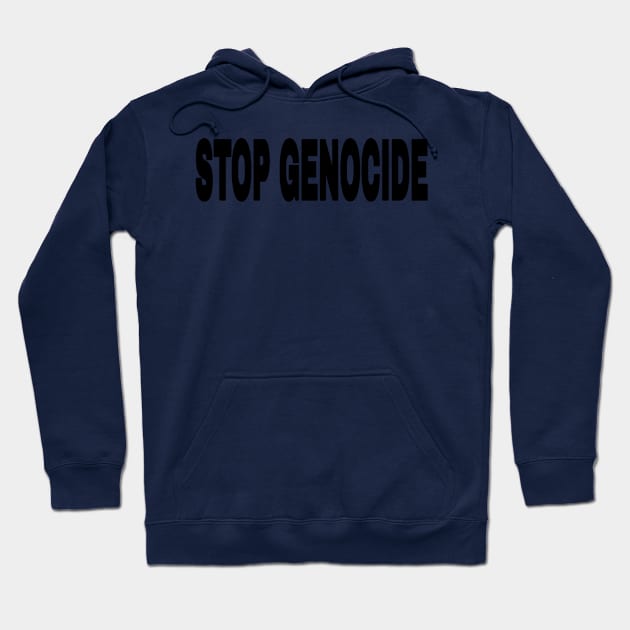 STOP GENOCIDE - Black and White - Double-sided Hoodie by SubversiveWare